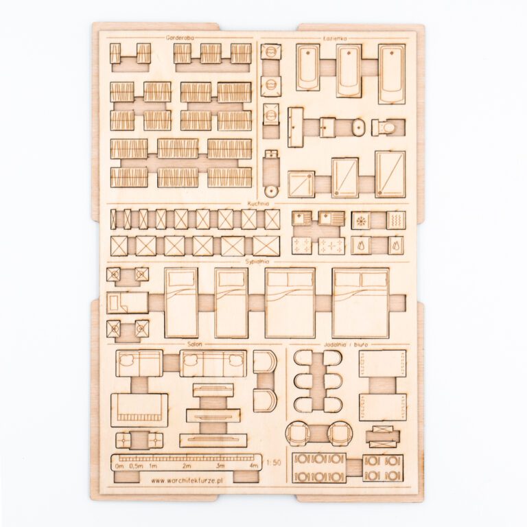 Zestaw architektoniczny mebelki 2D skala 1:50